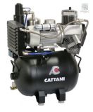 Безмасляный компрессор Cattani на 3-4 установки в шумозащитном кожухе, с осушителем (1-фазный)